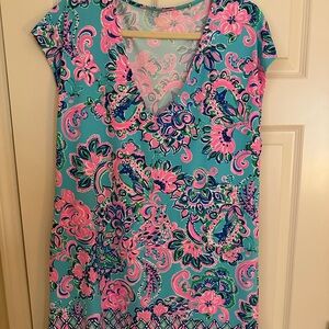Lilly Pulitzer Blue and Pink Paisley Mini Dress